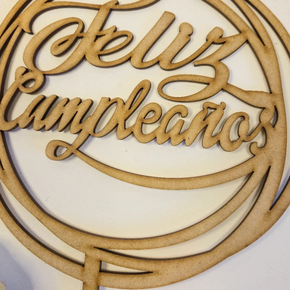 Wooden Feliz Cumpleaños Cake Topper. Happy Birthday Cake Topper. Cake Decor